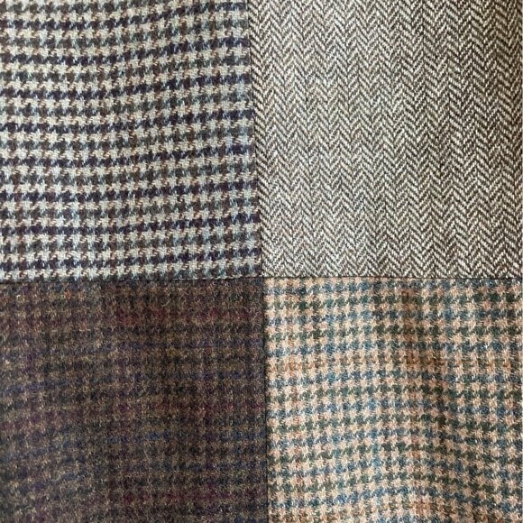 Vintage 90s Women Patchwork Wool Blazer Jacket Size 7/8 Dark Academia Old Money - Picture 8 of 15